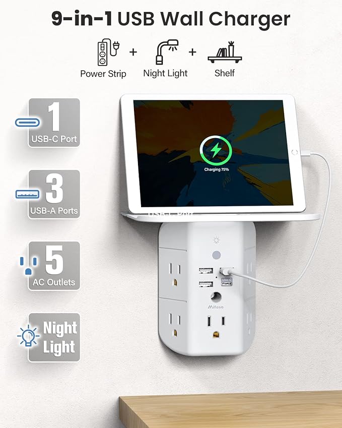 VoltNook™ 9-in-1 Wall Outlet Extender